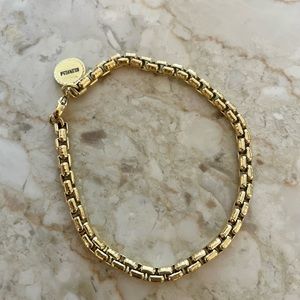 14K Goldplated Sterling Silver Box Link Bracelet